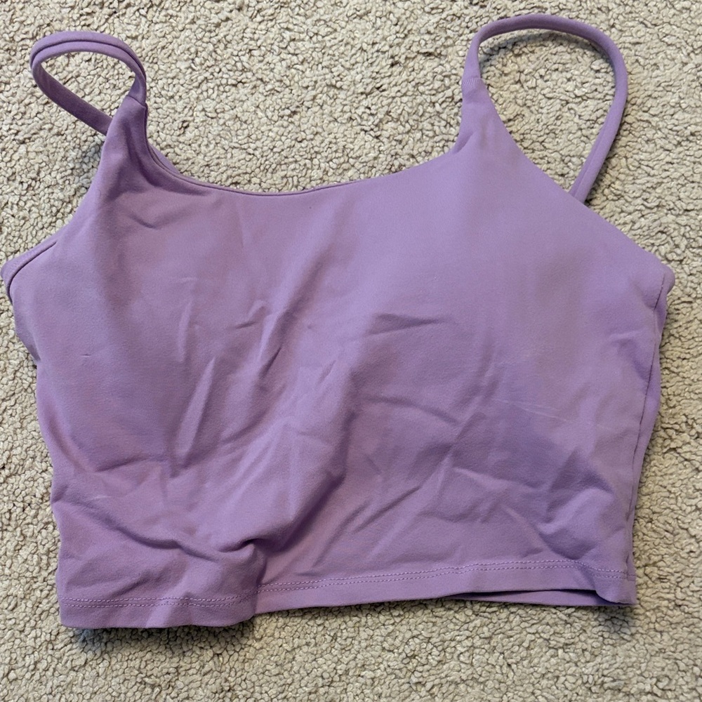 Pink Lily Purple Cropped Tank Top